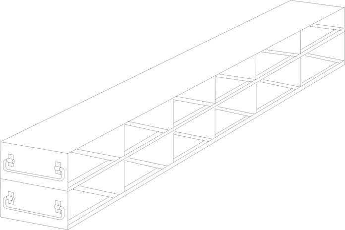 UFDPCR-62 - Drawer Rack for 0.2ml Tube 96-Well PCR Boxes, 6x2 Configuration