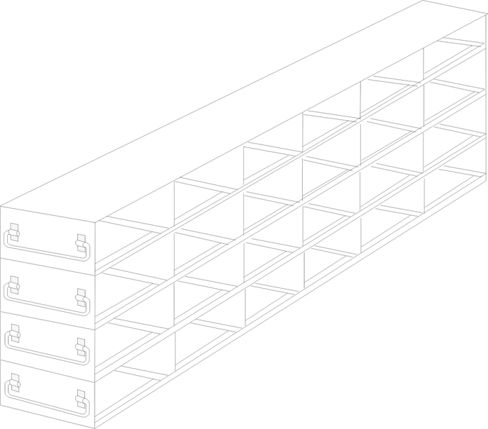 Crystal Industries - UFDPCR - Upright Freezer Drawer Rack for 0.2ml Tube 96-Well PCR Boxes