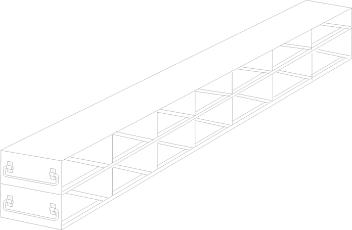 UFDPCR-72 - Drawer Rack for 0.2ml Tube 96-Well PCR Boxes, 7x2 Configuration
