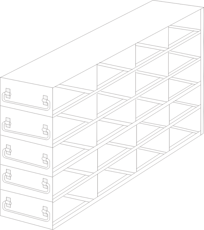 UFDS-100-45 - Drawer Rack for 100-Place Slide Boxes, 4x5 Configuration