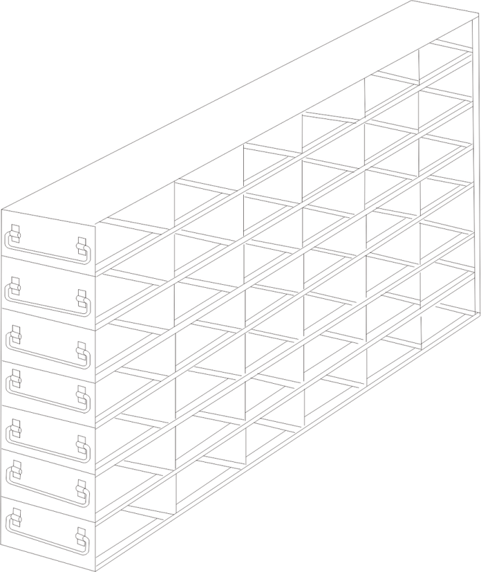 UFDS-25-67 - Drawer Rack for 25-Place Slide Boxes, 6x7 Configuration