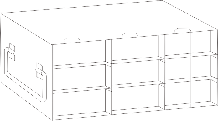 UFH50 - Rack for 50-Cell Hinged Top Plastic Boxes