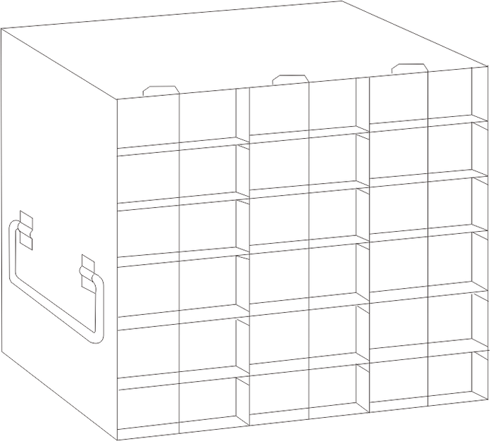 UFH50 - Rack for 50-Cell Hinged Top Plastic Boxes