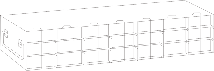 UFH50 - Rack for 50-Cell Hinged Top Plastic Boxes