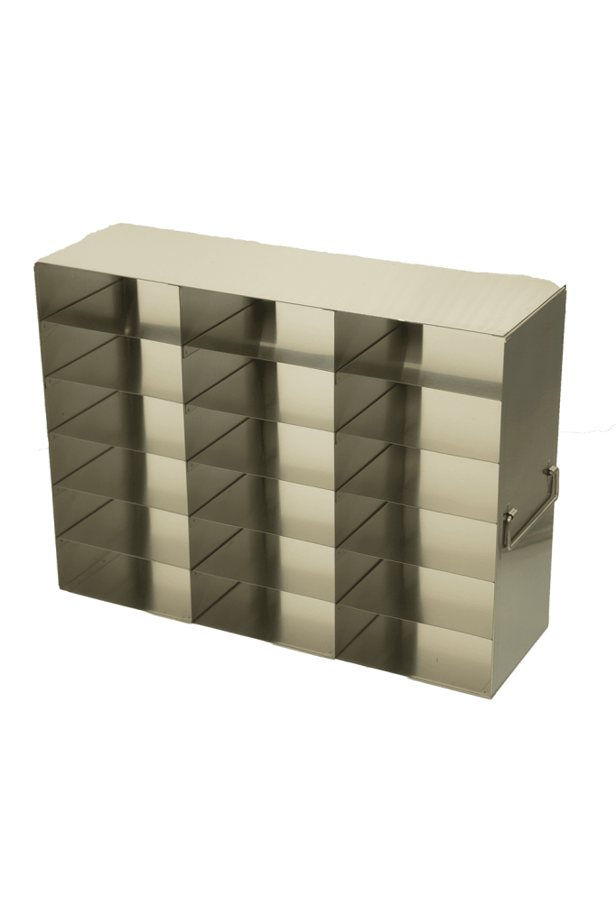 Crystal Industries - UFHT-36 - Upright Freezer Rack for 100-Cell Hinged Top Plastic Boxes, 3x6 Configuration