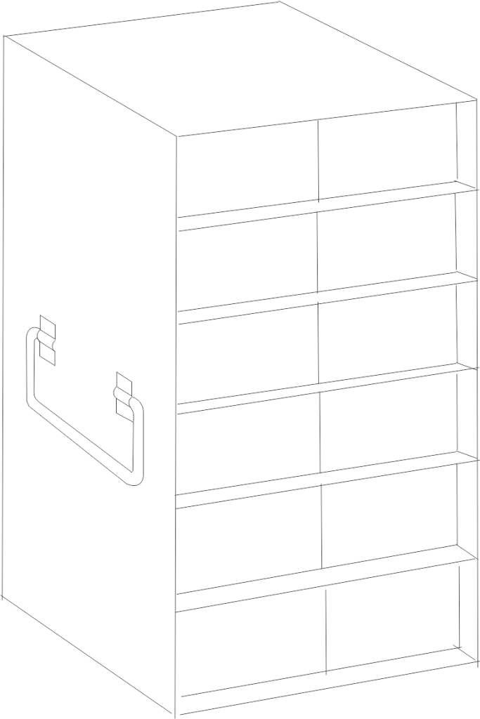 UFM-1605 - Rack for 50-Cell 1.5ml Microtube Storage Boxes, 1x6x2 Configuration