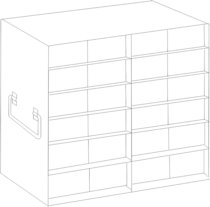 UFM-2605 - Rack for 50-Cell 0.5ml Microtube Storage Boxes, 2x6x2 Configuration