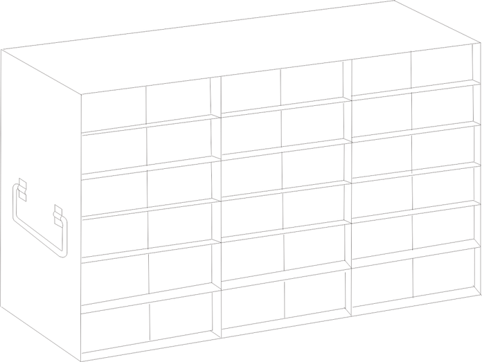 UFM-3605 - Rack for 50-Cell 0.5ml Microtube Storage Boxes, 3x6x2 Configuration