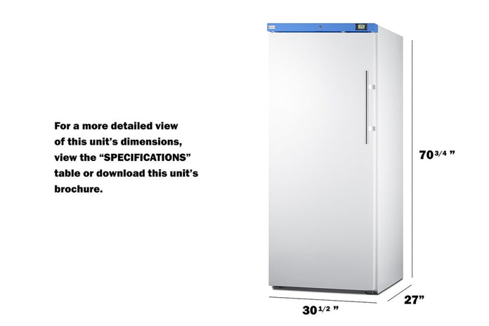 Accucold - UFM19W - 18 Cu.Ft. Upright Manual Defrost Freezer