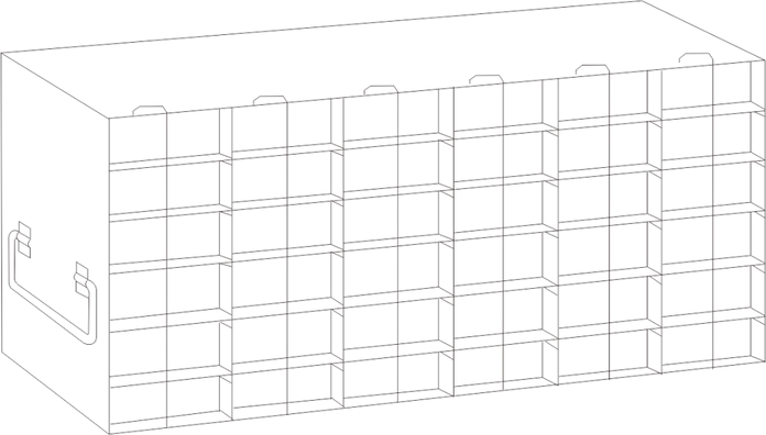 UFMX-662 - Upright Freezer Rack for SBS Formatted Boxes, 6x6 Configuration