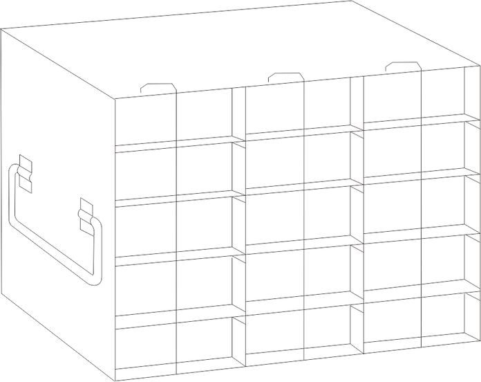 UFPCR-35L - Rack for 0.2ml Tube 96-Well PCR Boxes, 3x5 Configuration