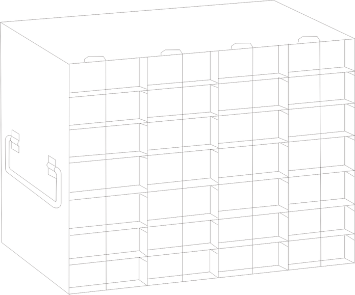 Crystal Industries - UFPCR-47L - Upright Freezer Rack for 0.2ml Tube 96-Well PCR Boxes, 4x7 Configuration