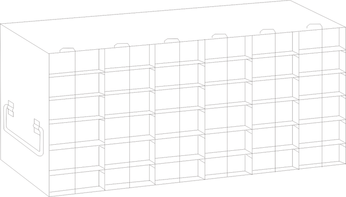 UFPCR-66L - Rack for 0.2ml Tube 96-Well PCR Boxes, 6x6 Configuration