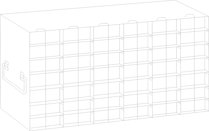 Crystal Industries - UFPCR-67L - Upright Freezer Rack for 0.2ml Tube 96-Well PCR Boxes, 6x7 Configuration