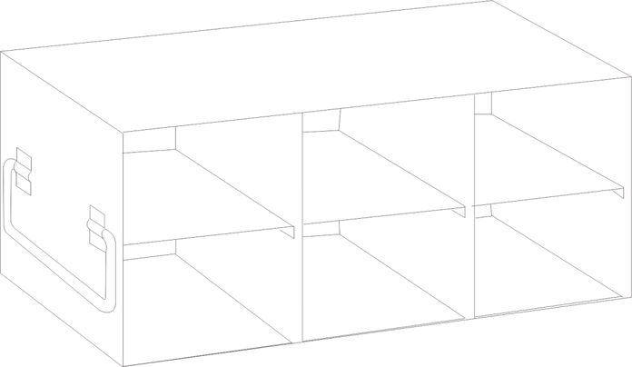 UFR-32 - Rack for 96 Well Flipper Reversible Boxes, 3x2 Configuration