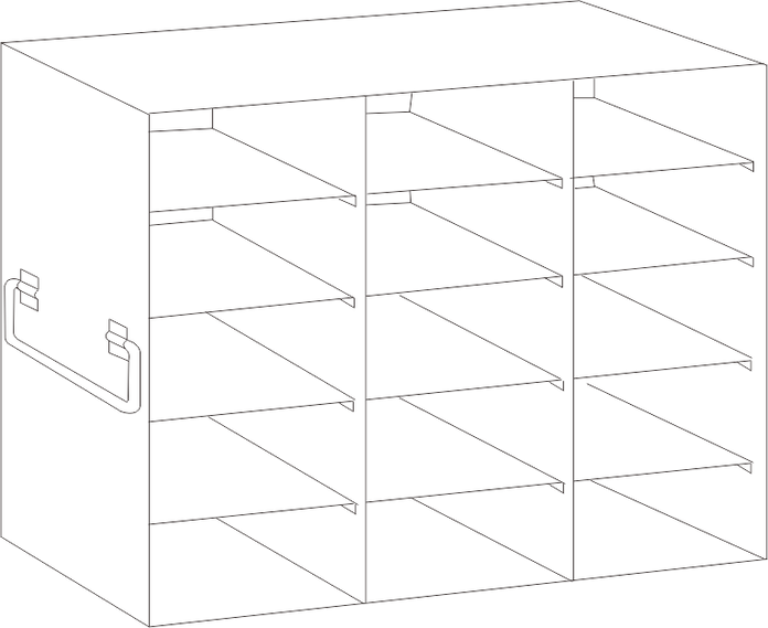Crystal Industries - UFS-100-35 - Upright Freezer Rack for 100-Place Slide Boxes, 3x5 Configuration