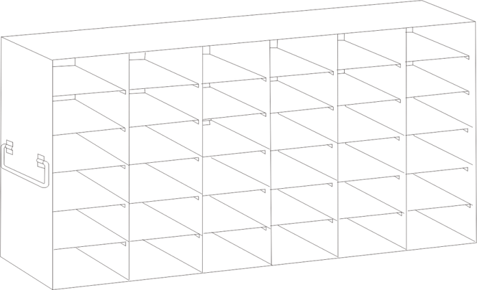 Crystal Industries - UFS-25 - Upright Freezer Rack for 25-Place Slide Boxes