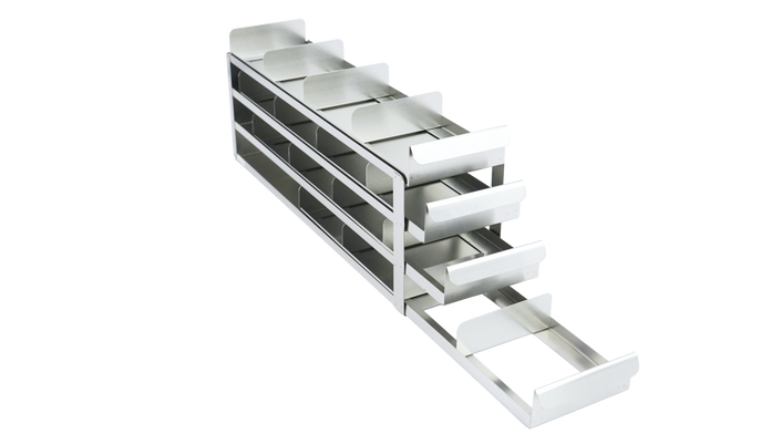 Crystal Industries - UFS-442 - Upright Sliding Tray Rack for 2" Boxes, 4x4 Configuration