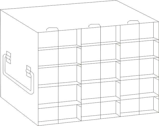 Crystal Industries - UFTB-35L - Upright Freezer Rack for 96-Well Microtube Boxes, 3x5 Configuration