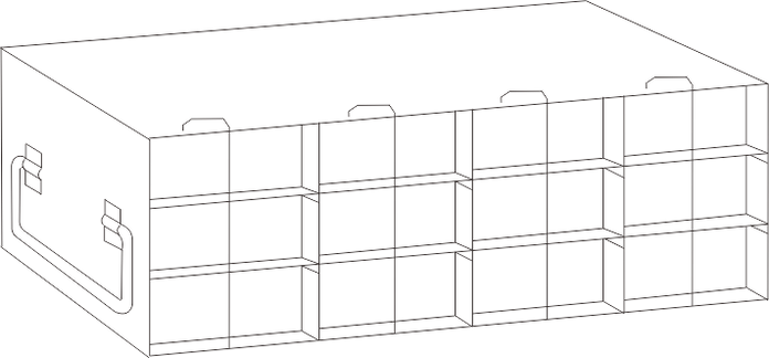 UFTB-43L - Rack for 96-Well Microtube Boxes, 4x3 Configuration