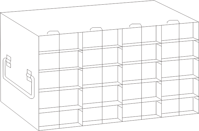 Crystal Industries - UFTB-45L - Upright Freezer Rack for 96-Well Microtube Boxes, 4x5 Configuration