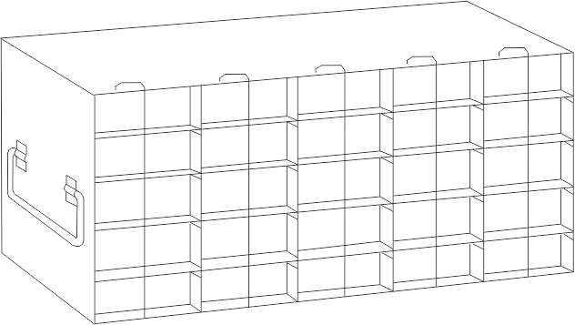 UFTB-55L - Rack for 96-Well Microtube Boxes, 5x5 Configuration