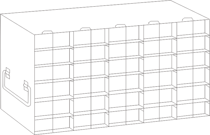 Crystal Industries - UFTB - Upright Freezer Rack for 96-Well Microtube Boxes