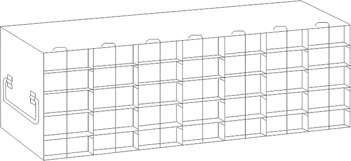 UFTB-75L - Rack for 96-Well Microtube Boxes, 7x5 Configuration