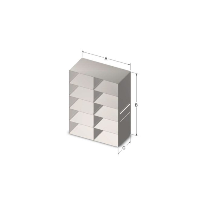 Custom Biogenic Systems - URO-3L - Upright Stainless Steel Racks with Handles for Large 3" High Boxes