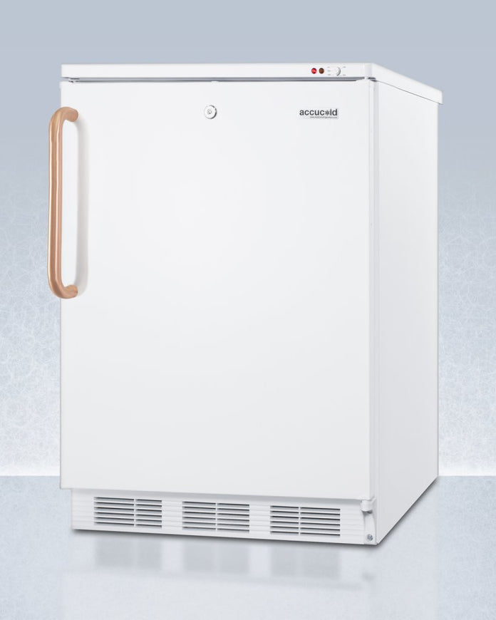 Accucold - VT65MLTBCLHD - 24" Wide All-Freezer with Antimicrobial Pure Copper Handle, Left Hand Door