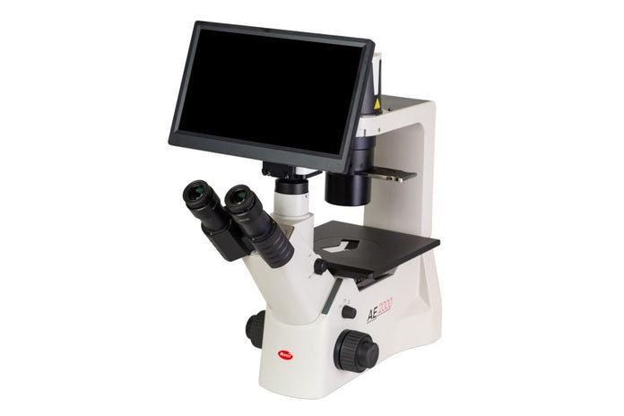 Motic Instruments - 1100501700013 - AE2000 Trinocular Inverted Microscopes LED and BMH4000X Camera Bundle