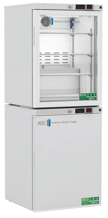 American Biotech Supply - ABT-HC-RFC1020G - 10 Cu. Ft. Refrigerator and Freezer (-20°C Operation) Combination with Glass Door Refrigerator