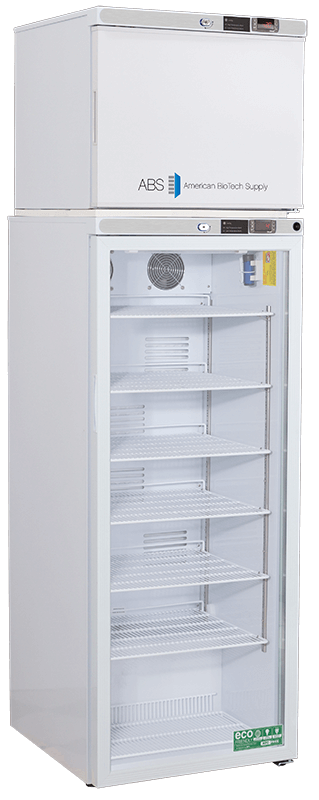 American Biotech Supply - ABT-HC-RFC12GA - 12 Cu. Ft. Refrigerator and Auto Defrost Freezer Combination with Glass Door Refrigerator