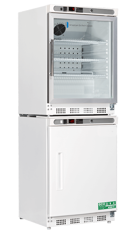 American Biotech Supply - ABT-HC-RFC9G - 9 Cu. Ft. Refrigerator and Freezer Combination with Glass Door Refrigerator