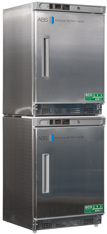American Biotech Supply - ABT-HC-RFC9SS - 9 Cu. Ft. Stainless Steel Refrigerator and Freezer Combination