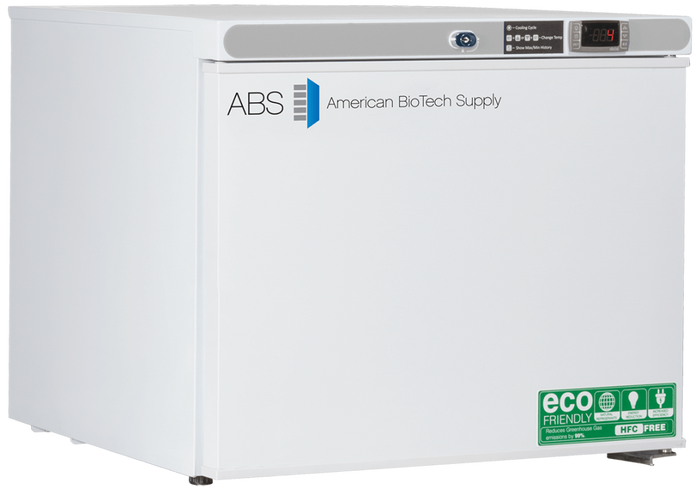 American Biotech Supply - ABT-HC-UCFS-0120A - 1.3 Cu. Ft. Capacity Premier Countertop Auto Defrost Laboratory Freezer Freestanding