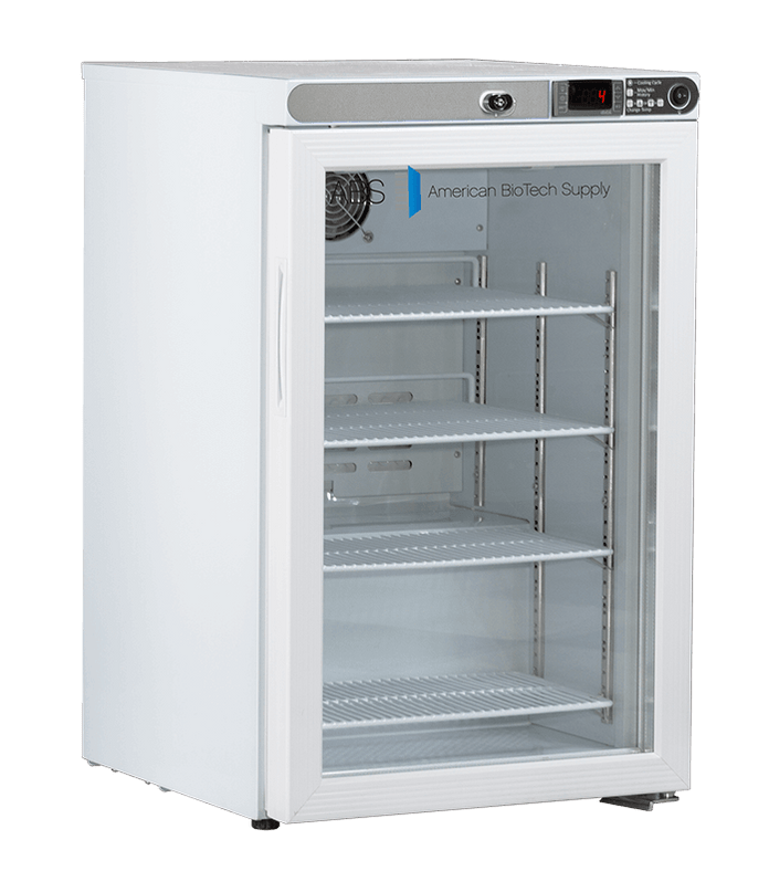 American Biotech Supply - ABT-HC-UCFS-0204G - 2.5 Cu. Ft. Capacity Premier Undercounter Refrigerator Freestanding, Glass Door