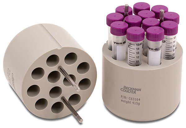 Beckman Coulter - C63164 - 15ml Conical Tube Adapter Compatible with BioSafe Lid, 12 Tubes per Adapter