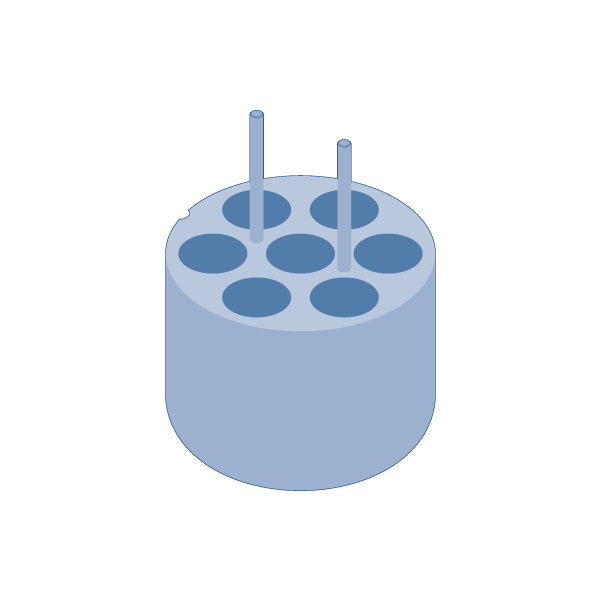 Beckman Coulter - C63372 - 25 - 30ml Skirted Tube Adapter, 7 Tubes per Adapter