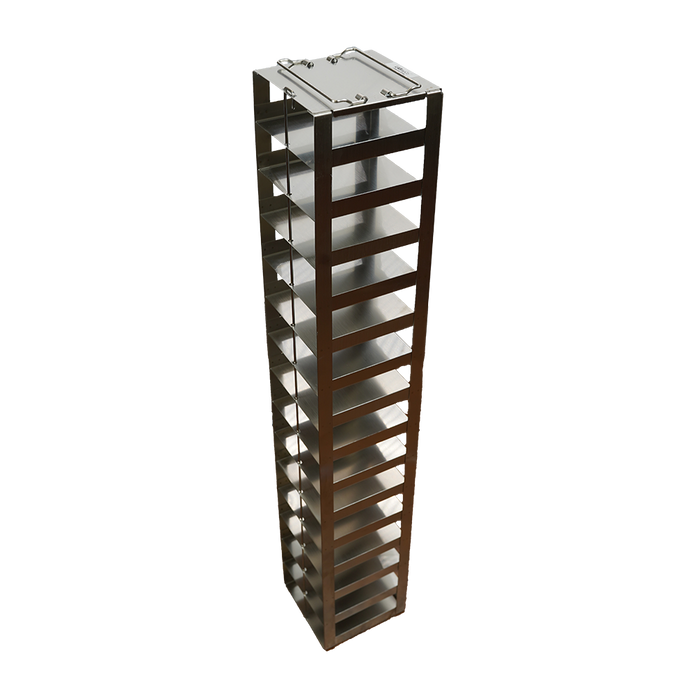 CF-15-2-W-100 - Vertical Rack with 15 2" Boxes, with 100 Cell Dividers