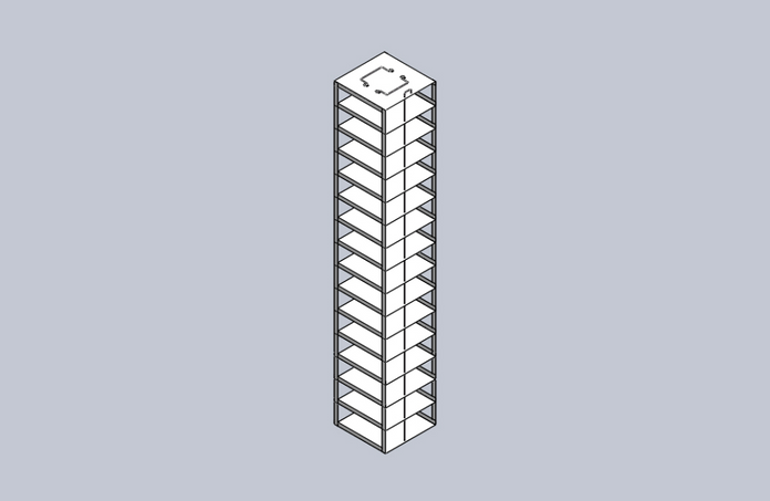 Crystal Industries - CFDP - Vertical Rack for 96-Deep-Well Microtiter Plates