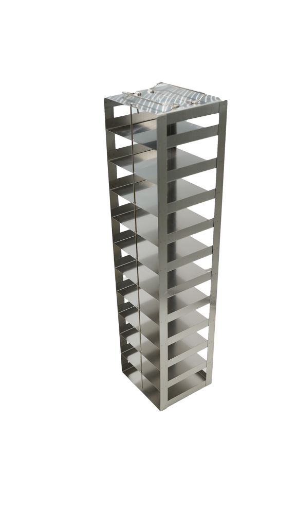 CFHT-11 - Vertical Rack for 100-Cell Hinged Lid Boxes, Holds 11 Boxes