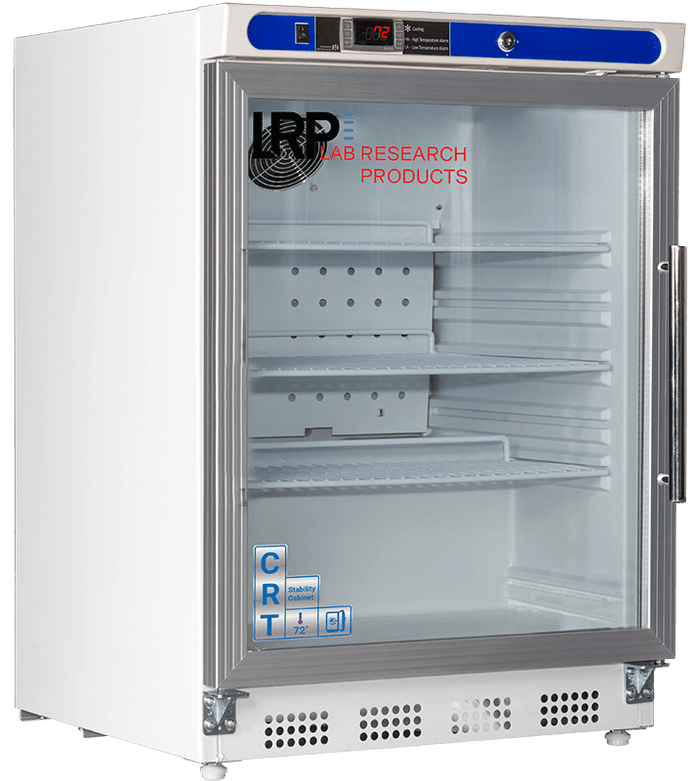 Lab Research Products - CRT-LRP-HC-UCBI-0404G-LH - 4.6 Cu. Ft. Glass Door Undercounter Built-in Controlled Room Temperature (CRT) Cabinet
