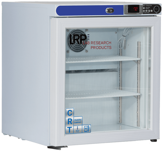 Lab Research Products - CRT-LRP-HC-UCFS-0104G-LH - 1 Cu. Ft. Undercounter Controlled Room Temperature Cabinet, Freestanding, Glass Door, Left Hinged