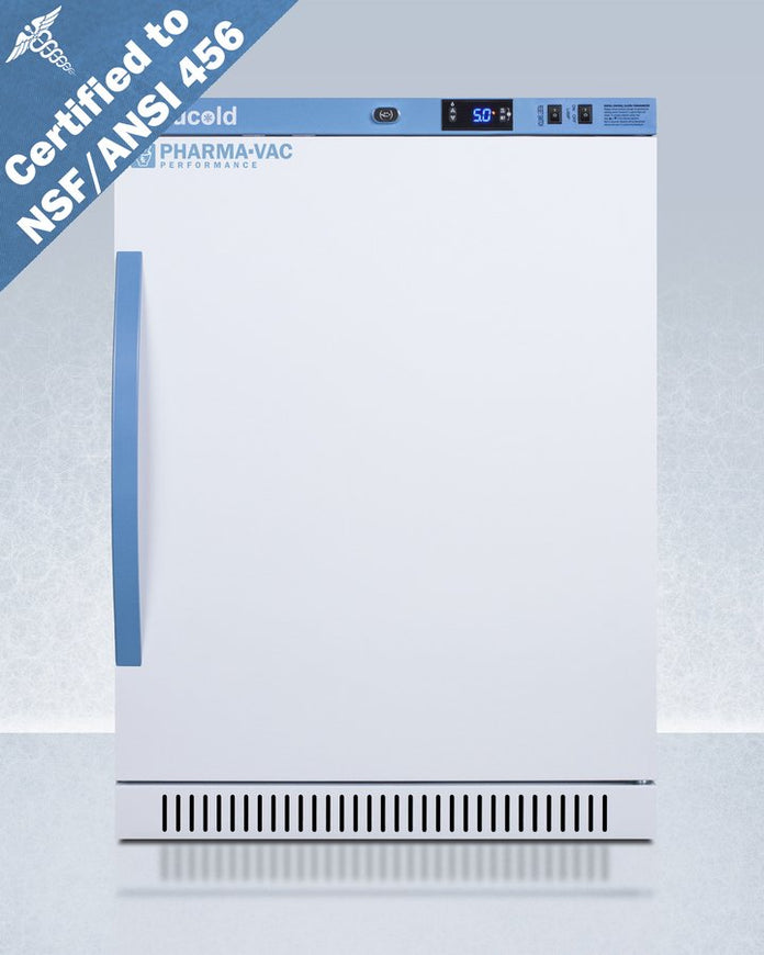 Accucold - ARS6PV456LHD - 6 Cu.Ft. ADA Height Vaccine Refrigerator, Certified to NSF-ANSI 456 Vaccine Storage Standard, Left Hand Door