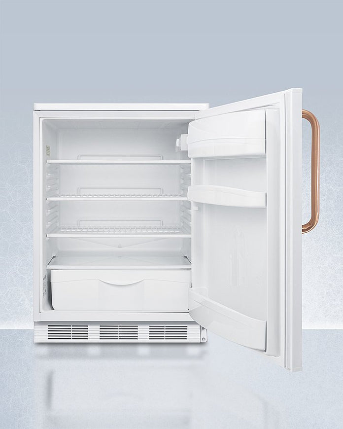 Accucold - FF6LWTBCLHD - 24" Wide All-Refrigerator, Copper Handle, Left Hand Door