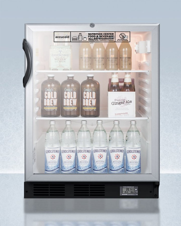 Accucold - SCR600BGLBINZADALHD - 24" Wide Built-In All-Refrigerator, ADA Compliant, Left Hand Door