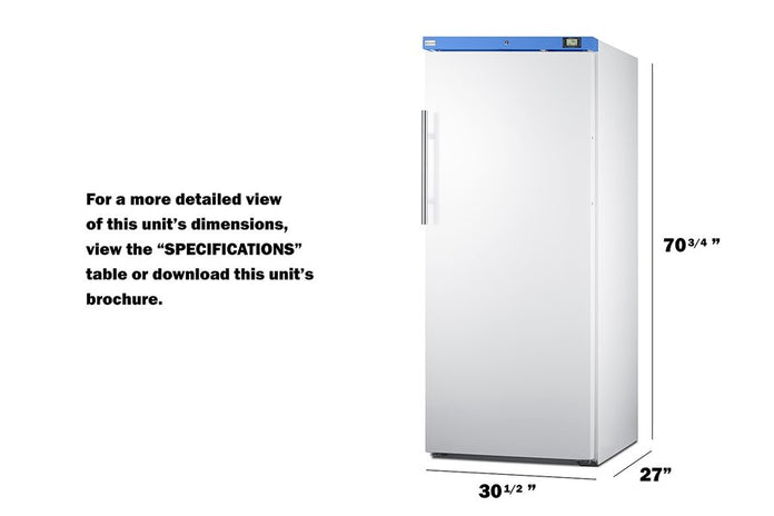 Accucold - URM19W - 18 Cu.Ft. Upright Manual Defrost Refrigerator