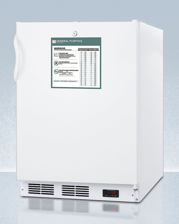 Accucold - VT65MLBIADAGPLHD - 24" Wide Built-In All-Freezer, ADA Compliant, Left Hand Door