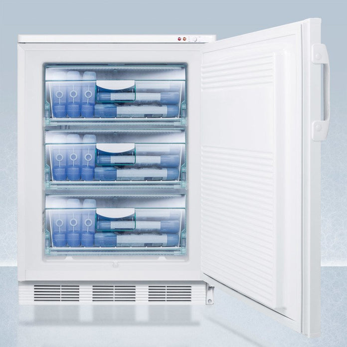 Accucold - VT65MLBIPLUS2LHD - 24" Wide Built-In All-Freezer, Left Hand Door